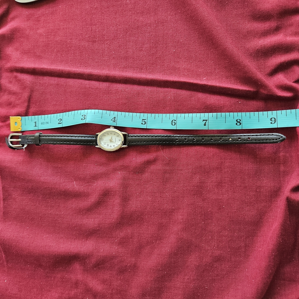 Black Leather Strap Watch